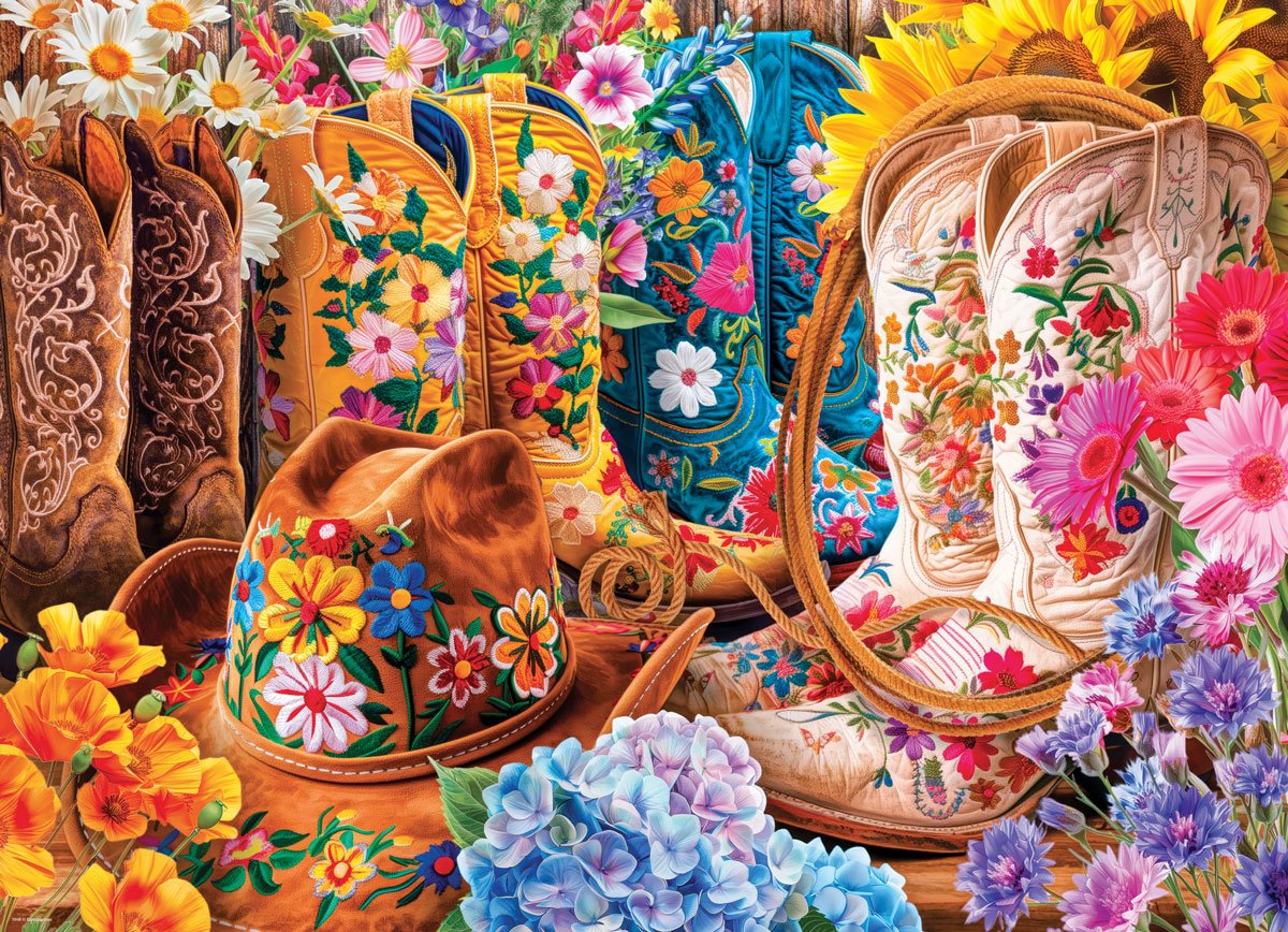 Eurographics Puslespil – Cowgirl Støvler 1000 Brikker - Billede 2