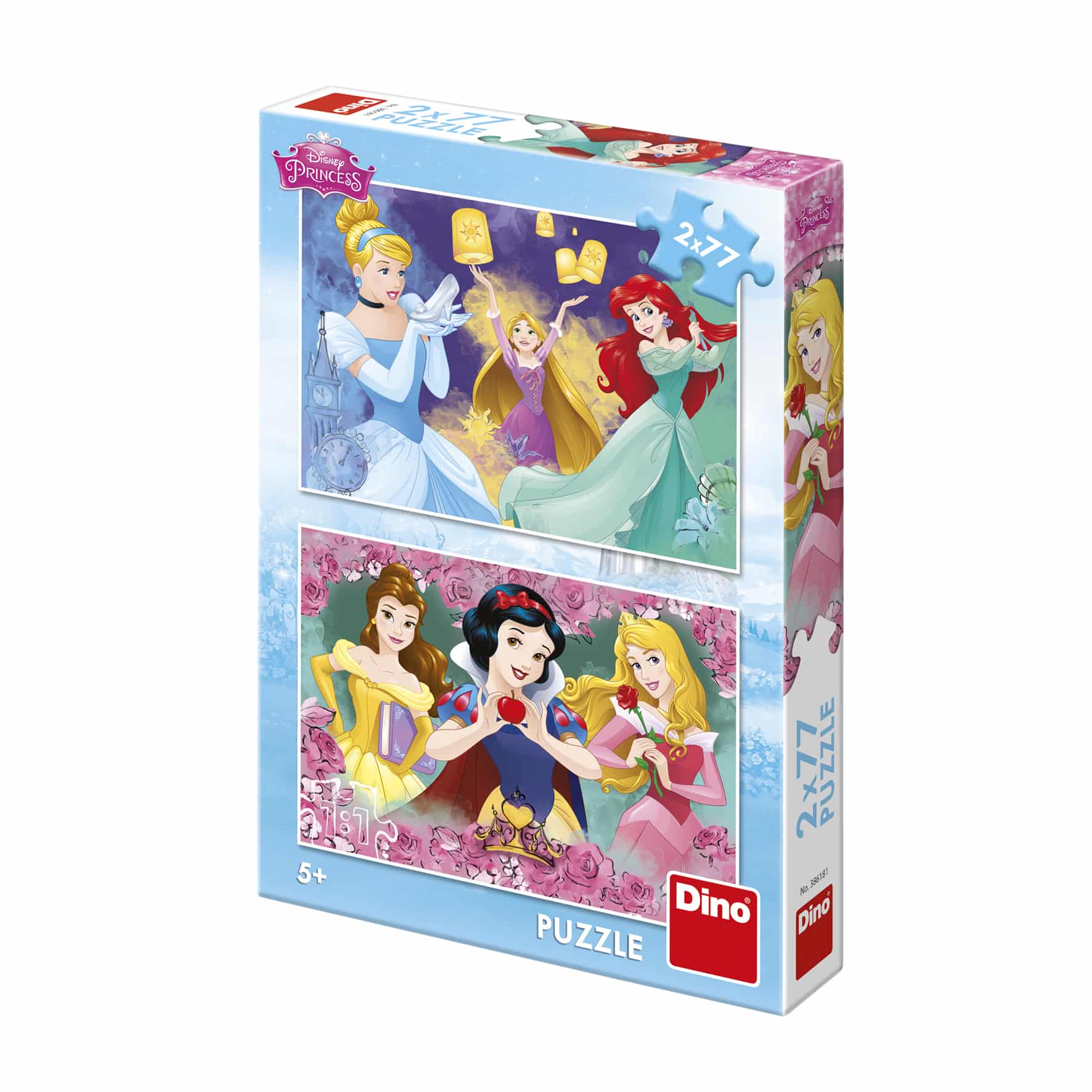 Dino 2i1 Børnepuslespil – Disney: Prinsesser 77 brikker - Billede 2