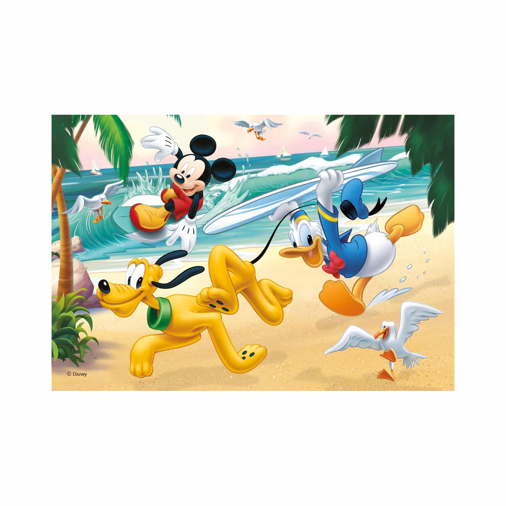 Dino 2i1 Børnepuslespil – Disney: Sommer med Mickey Mouse 77 brikker - Billede 2